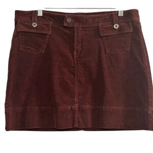 Patagonia Women's‎ Size 12 Red Burgundy Corduroy Pencil Skirt with Pockets